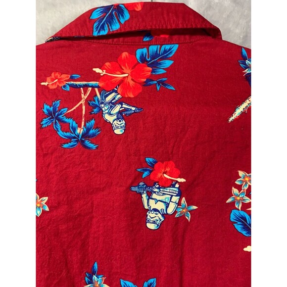 Star Wars Hawaiian Shirt Darth Vader Short Sleeve Button Down Mens Small Aloha - Picture 10 of 14